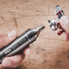 Pro Bike Tool CO2 Inflator with Cartridge Storage Canister