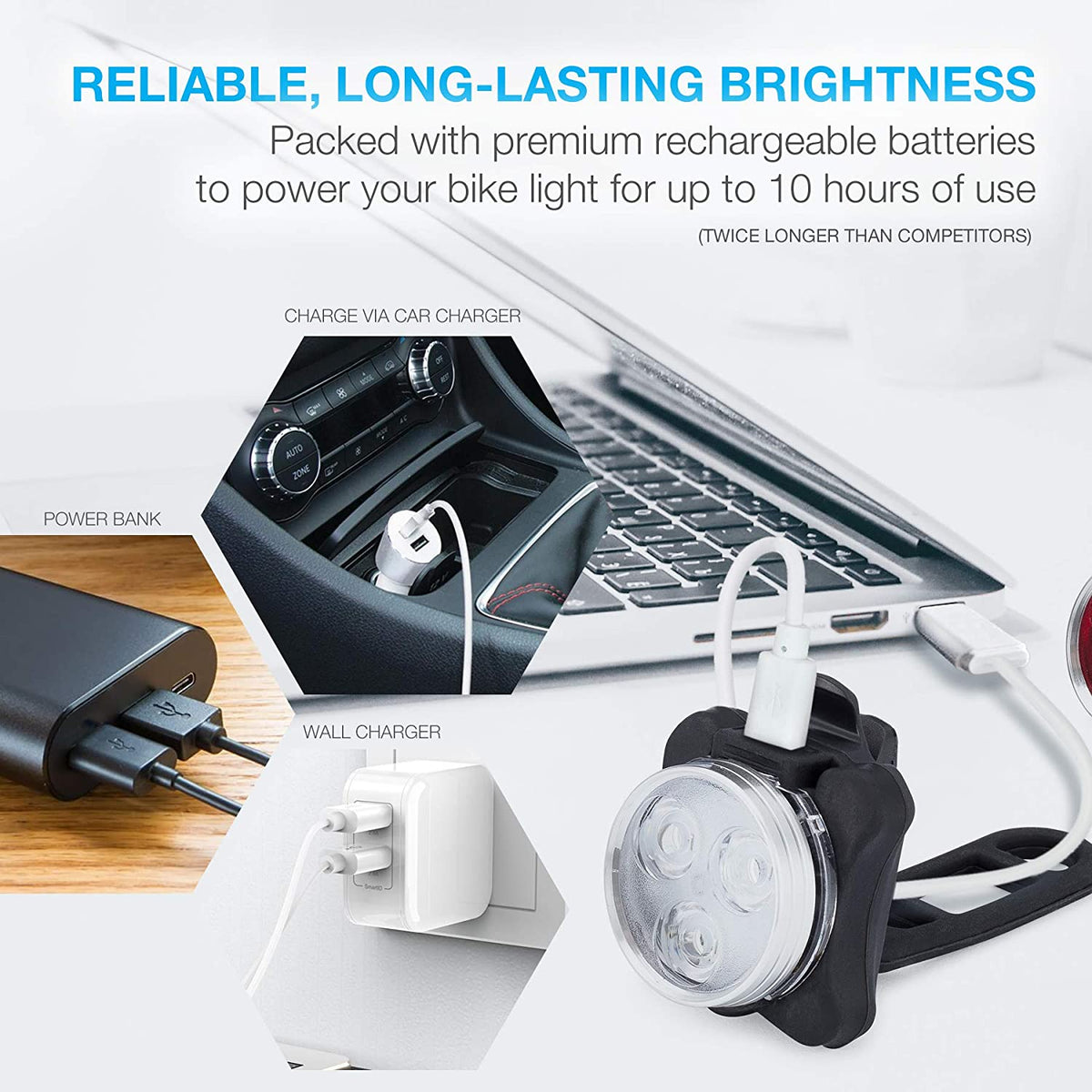 Vont led best sale bike light set