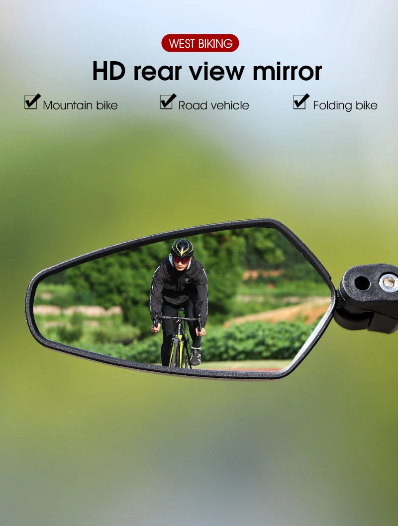 WEST BIKING Anti-Glare Bicycle Handlebar Rear View Mirror