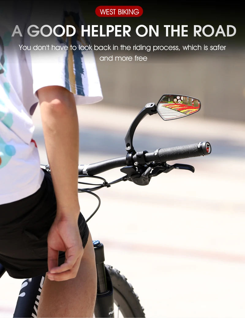 WEST BIKING Anti-Glare Bicycle Handlebar Rear View Mirror