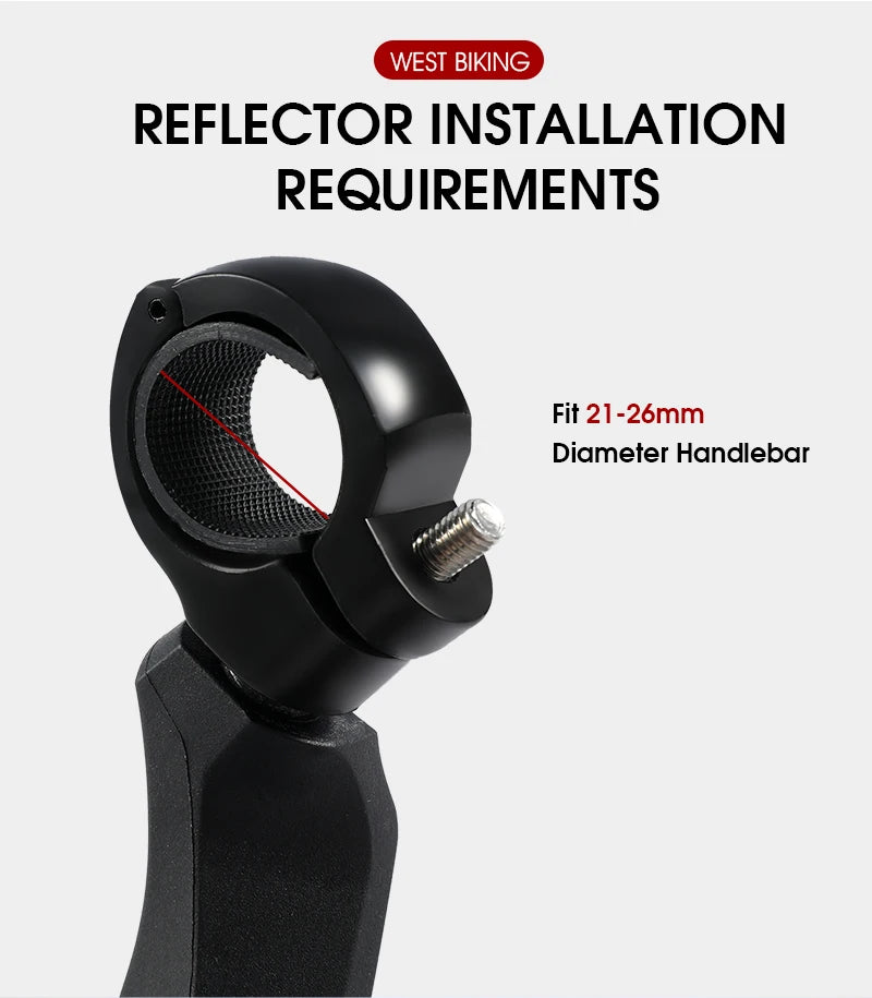 WEST BIKING Anti-Glare Bicycle Handlebar Rear View Mirror