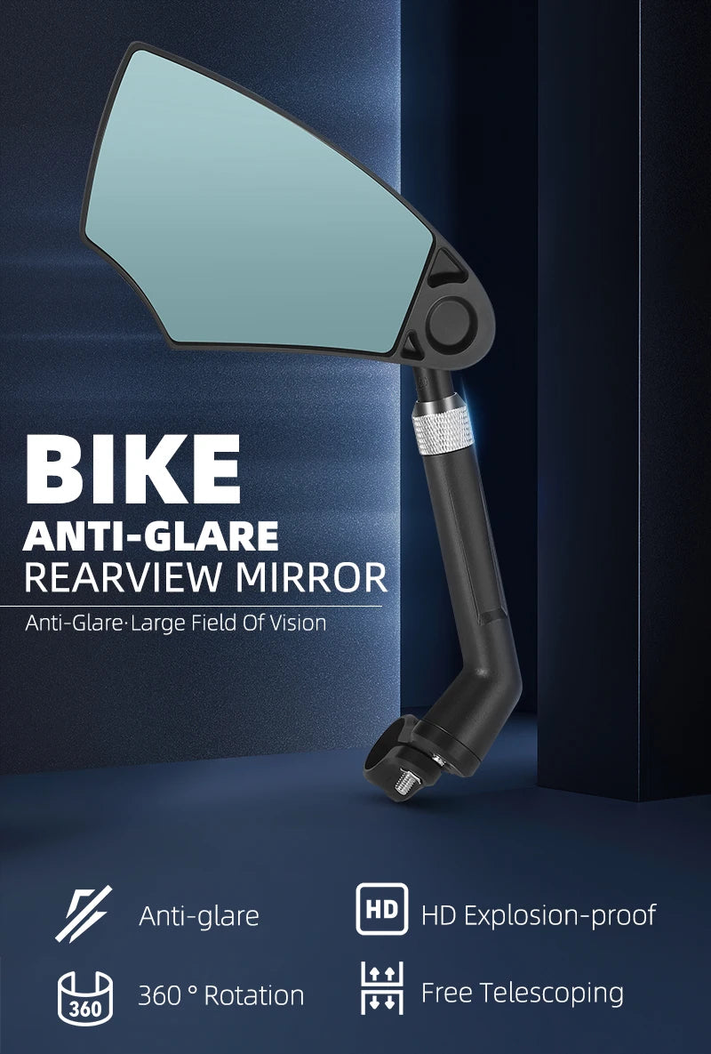 WEST BIKING Anti-Glare Bicycle Handlebar Rear View Mirror