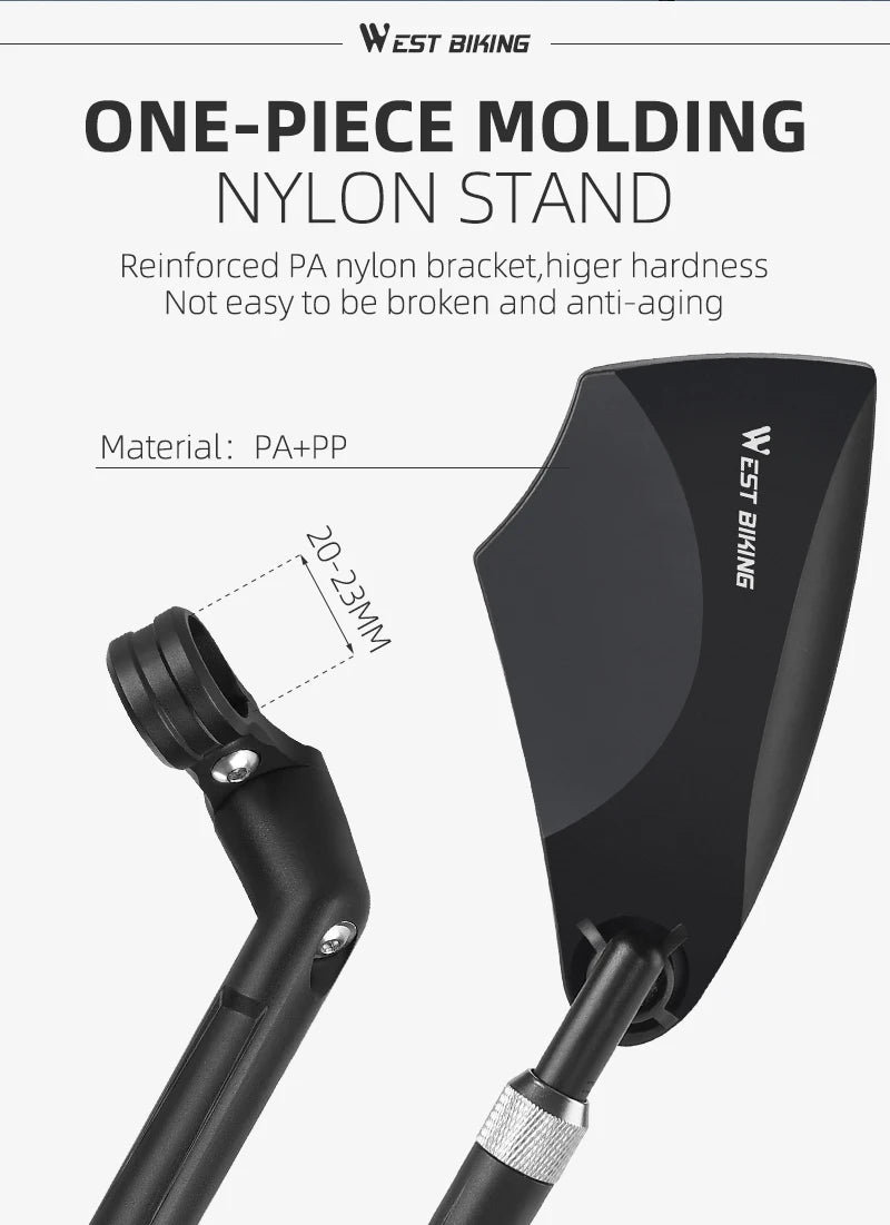 WEST BIKING Anti-Glare Bicycle Handlebar Rear View Mirror