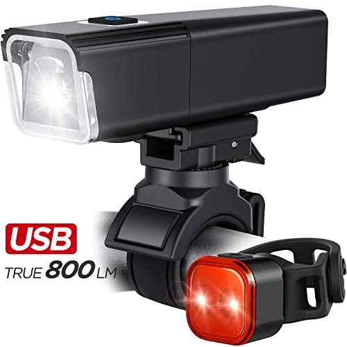 iKirkLiten 800 Lumens USB Rechargeable Bike Light