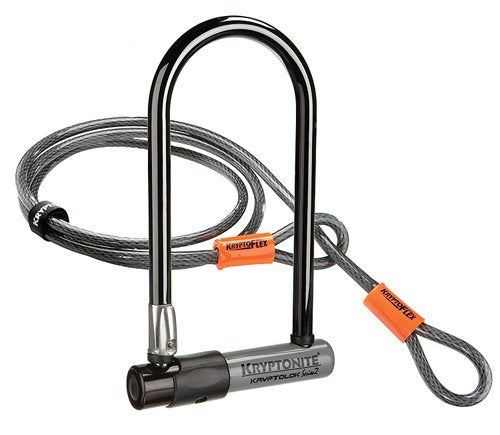 Kryptonite KryptoLok Series 2 Standard Heavy Duty Bicycle U Lock with 4ft Flex Bike Cable