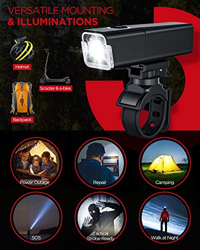 iKirkLiten 800 Lumens USB Rechargeable Bike Light