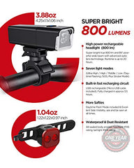 iKirkLiten 800 Lumens USB Rechargeable Bike Light