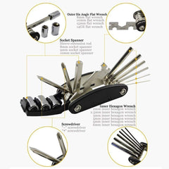 DAWAY 16 in 1 Multifunction Bicycle Tools Set 
