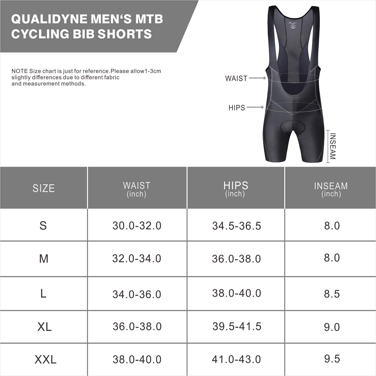 Przewalski Men’s 3D Padded Cycling Bike Bib Shorts