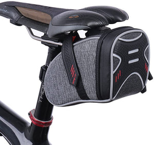 WATERFLY Strap On Bike Saddle Bag Bicycle Seat Bag Cycling Wedge Storage Bag Reflective Stripe