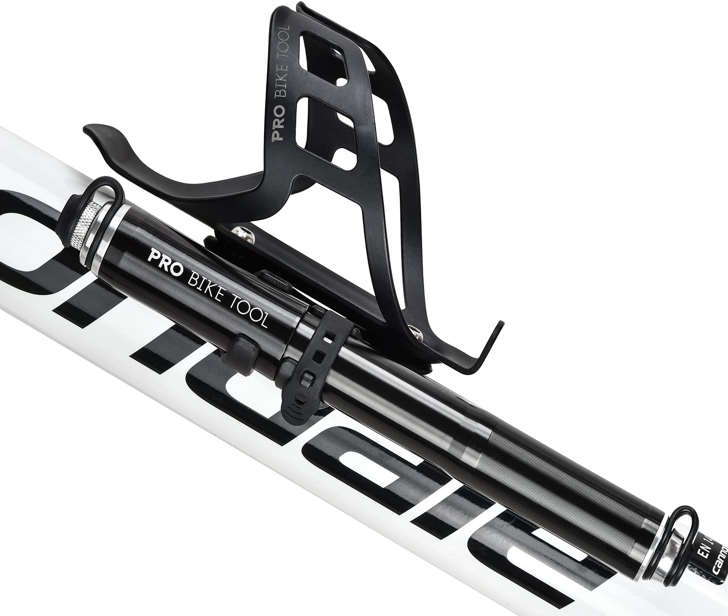 PRO BIKE TOOL Bike Pump with Gauge Fits Presta and Schrader - Accurate Inflation - Mini Bicycle Tire Pump for Road, Mountain and BMX Bikes, High Pressure 100 PSI, Includes Mount Kit.