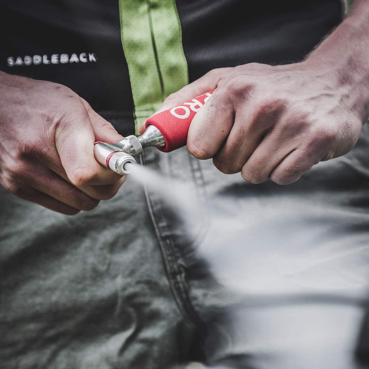 PRO BIKE TOOL CO2 Inflator - Quick & Easy - Presta and Schrader Valve Compatible - Bicycle Tire Pump for Road and Mountain Bikes - Insulated Sleeve - No CO2 Cartridges Included