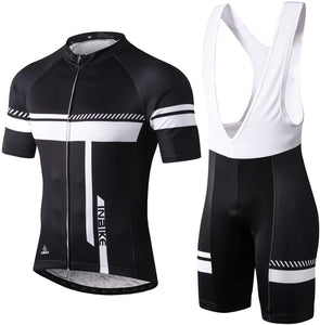 INBIKE Men's Cycling Jersey Set Bib Short Sleeve Bike Shirt with 3D Padded