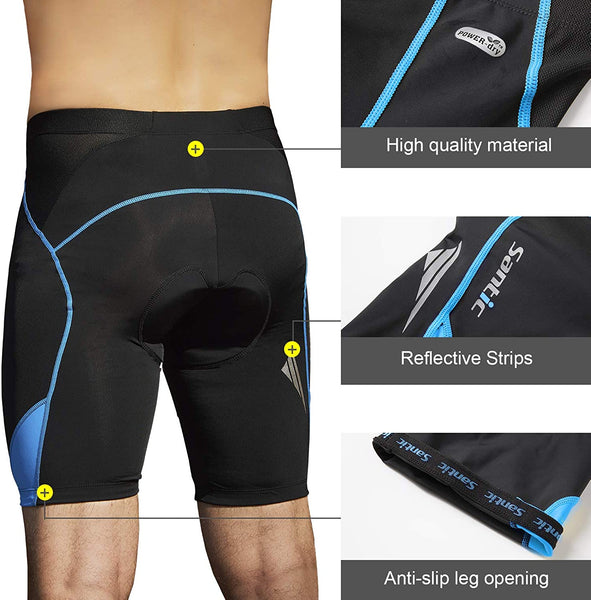 Santic Cycling Men's Shorts Biking Bicycle Bike Pants Half Pants 4D Coolmax Padded