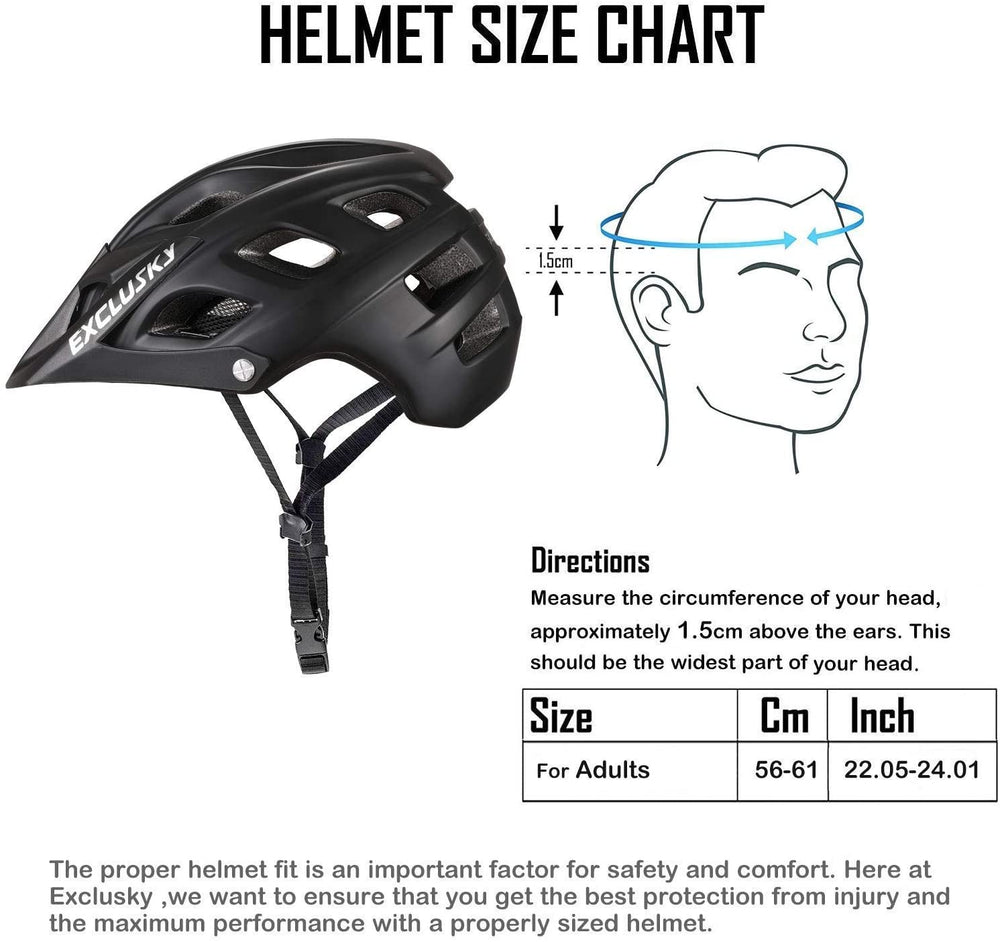 Exclusky Mountain Bike Helmet MTB Bicycle Cycling Helmets for Adult Women and Men CPSC Certified