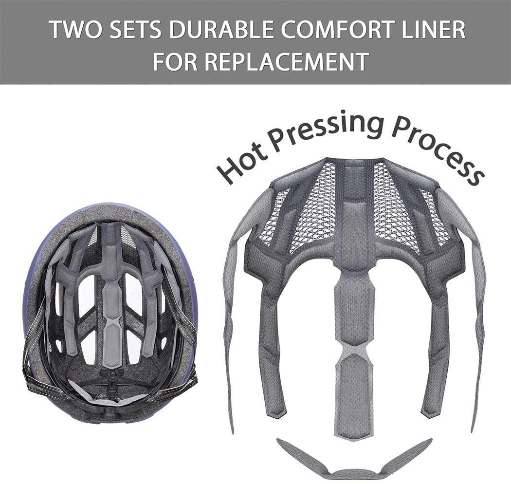 GROTTICO Adult-Men-Women Bike Helmet with Light - CPSC Certified for Mountain Road Bicycle Helmet with Replacement Pads & Detachable Visor