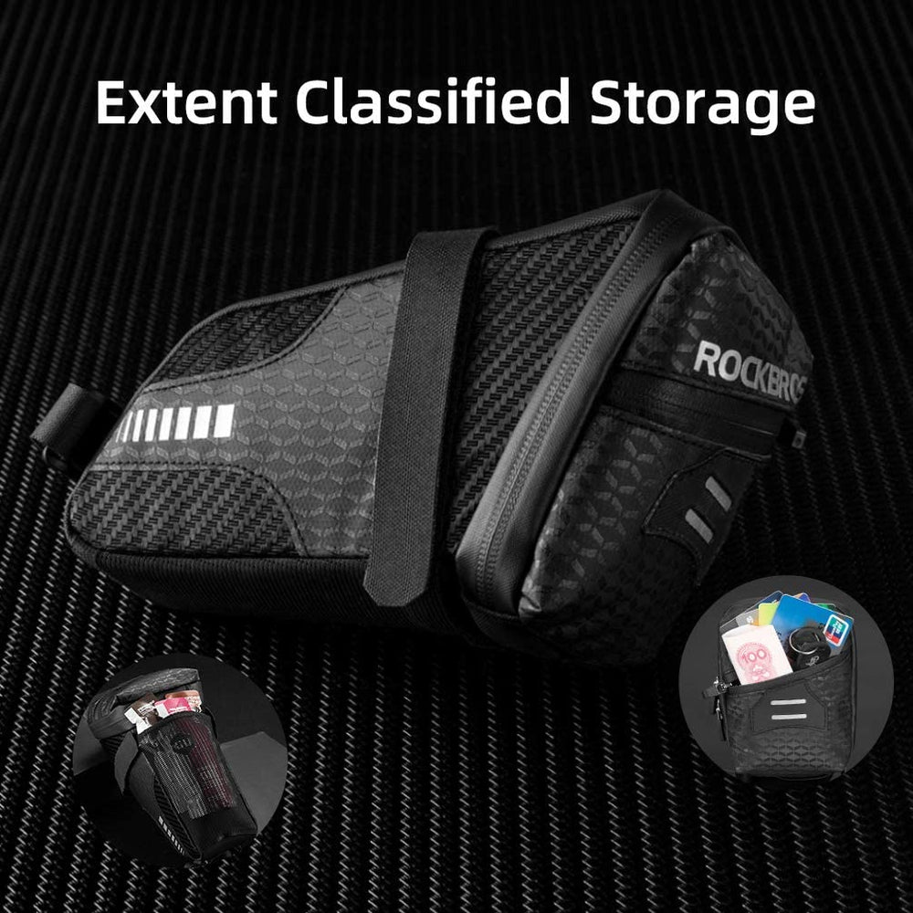 ROCKBROS Bike Saddle Bag Bike Seat Bag Cycling Wedge Pack for Mountain Road Folding Bike 1.5L Bicycle Under Seat Pouch for Bike Accessories Storage