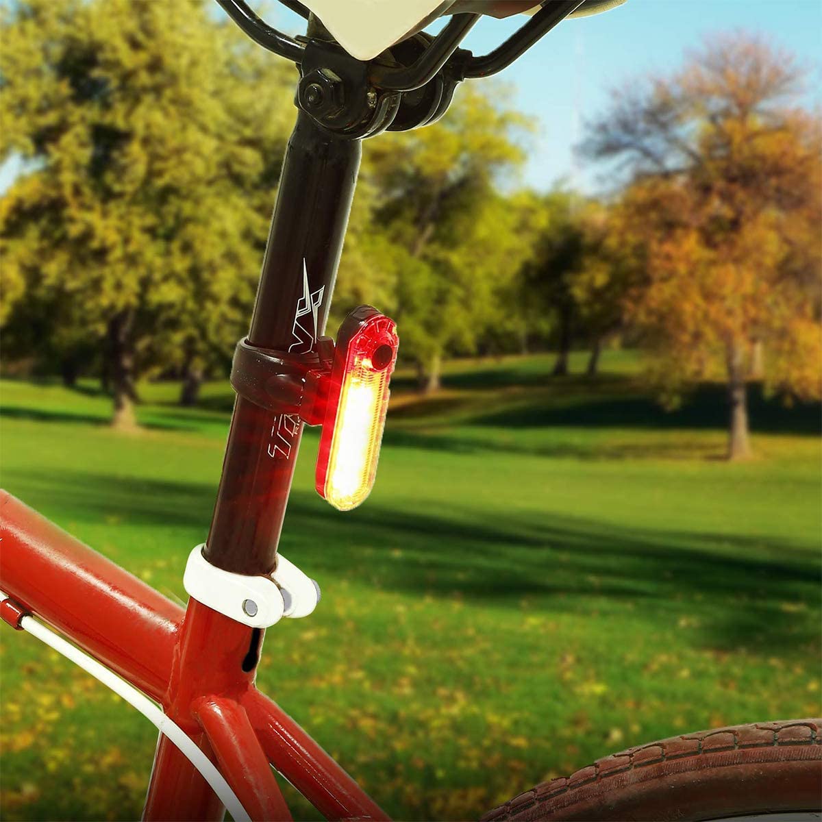 Volcano Eye Rear Bike Tail Light 2 Pack, Ultra Bright USB Rechargeable Bicycle Taillights, Red High Intensity Led Accessories Fits On Any Bike or Helmet. Easy to Install for Cycling Safety Flashlight