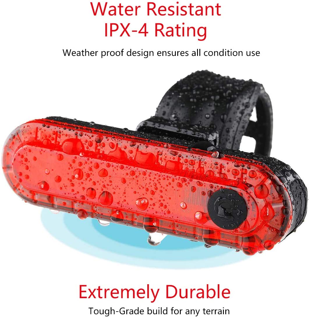 Volcano Eye Rear Bike Tail Light 2 Pack, Ultra Bright USB Rechargeable Bicycle Taillights, Red High Intensity Led Accessories Fits On Any Bike or Helmet. Easy to Install for Cycling Safety Flashlight