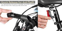 TeamObsidian Bike Light Set - Super Bright LED Lights for Your Bicycle - Easy to Mount Headlight and Taillight with Quick Release System - Best Front and Rear Cycle Lighting - Fits All Bikes