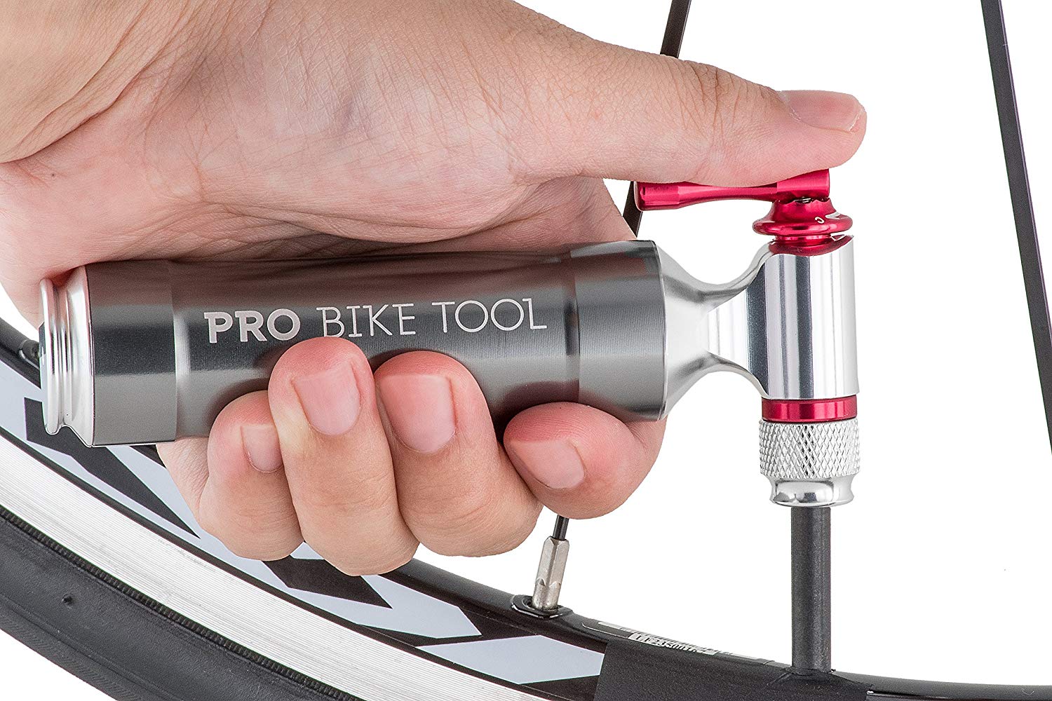 Pro Bike Tool CO2 Inflator with Cartridge Storage Canister 
