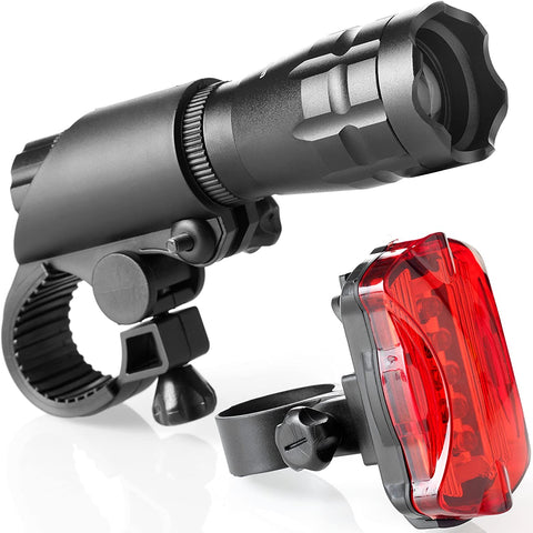TeamObsidian Bike Light Set - Super Bright LED Lights for Your Bicycle - Easy to Mount Headlight and Taillight with Quick Release System - Best Front and Rear Cycle Lighting - Fits All Bikes