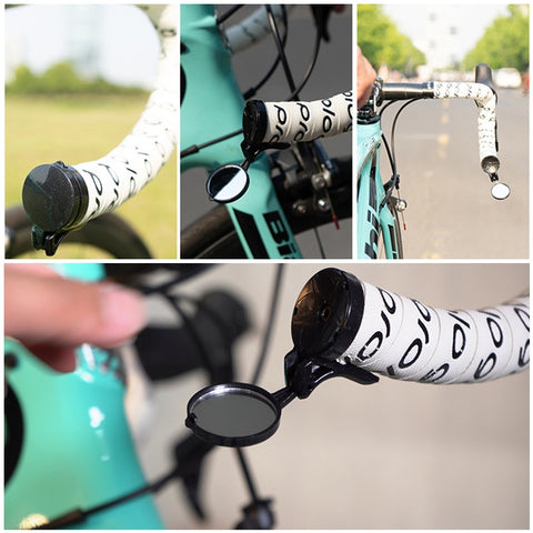 Bike Bicycle Rear View Mirror Cycling Adjustable Handlebar Useful Bicycle Handlebar Plug Rear View Mirror Bicycle Accessories