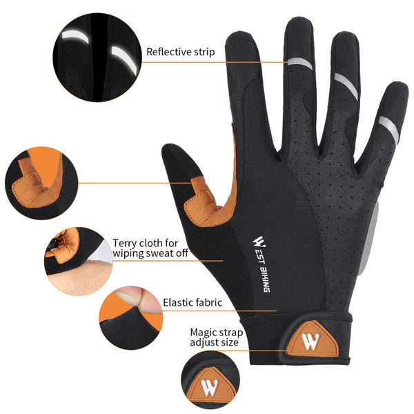 WEST BIKING Men/Women Cycling Gloves Touch Screen Winter Windproof