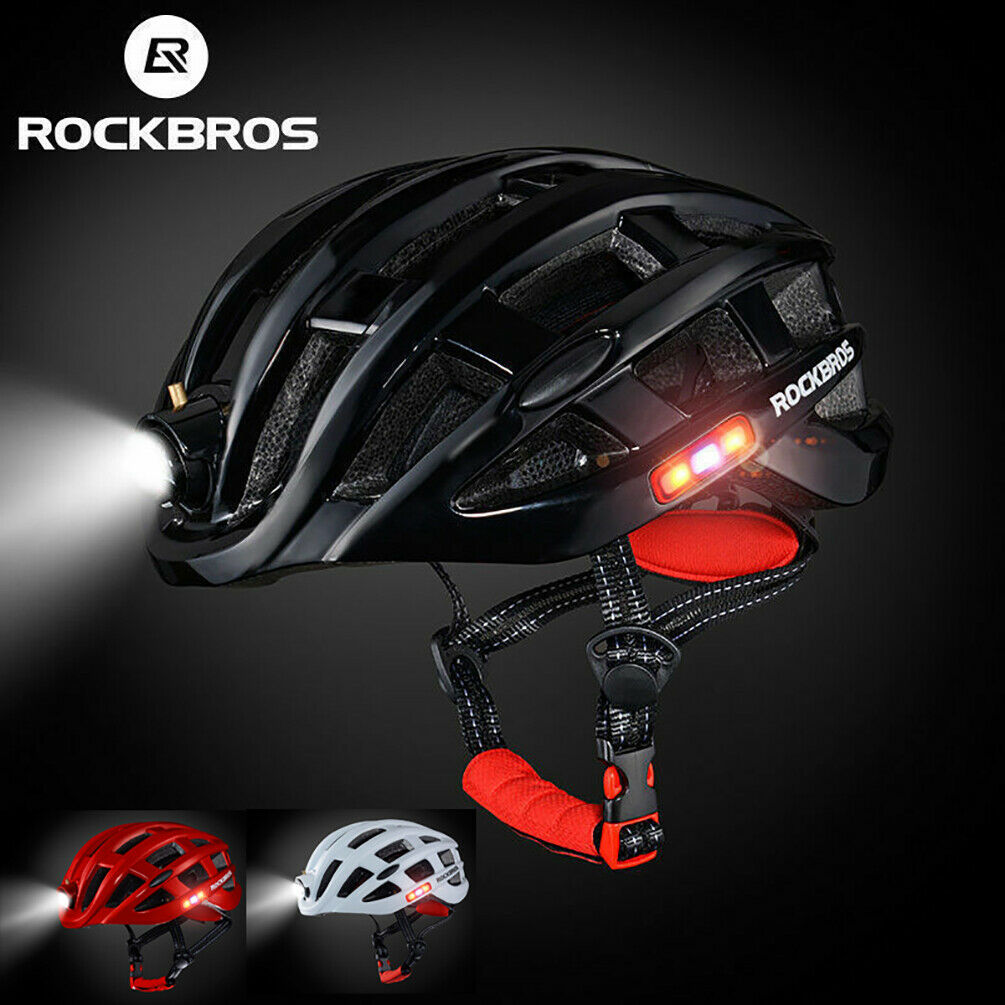 ROCKBROS Bicycle Ultralight Helmet with Light USB Rechargeable Size 57-62cm