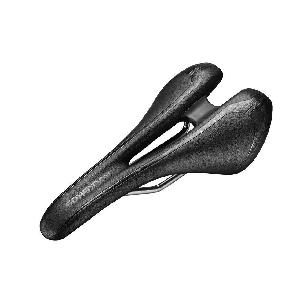 RockBros Road Bike MTB Bicycle Saddle PU Leather Hollow Seat Saddle Black