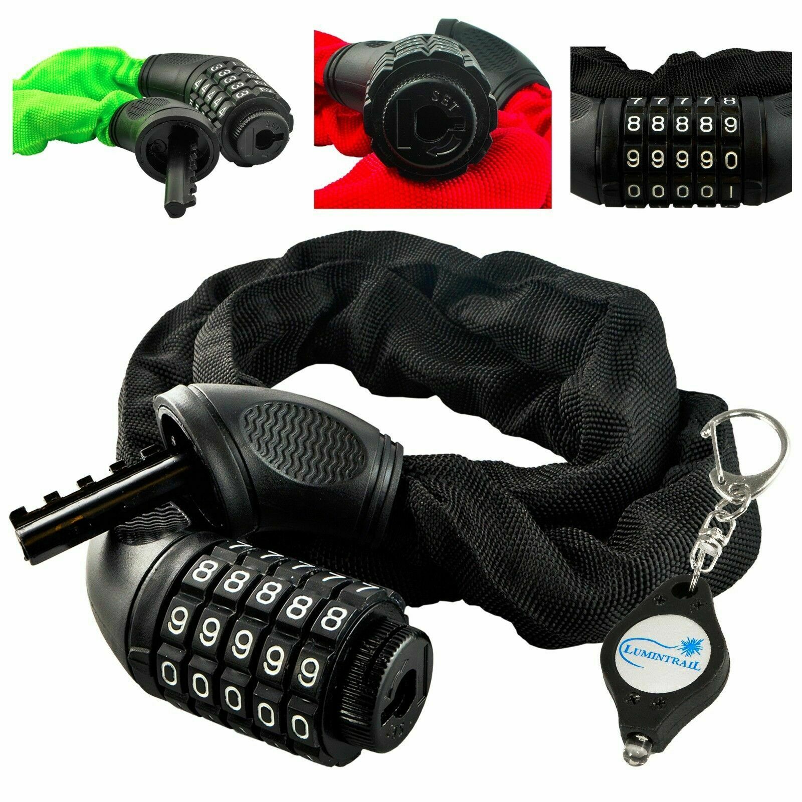 Lumintrail Bike Combination Chain Lock 